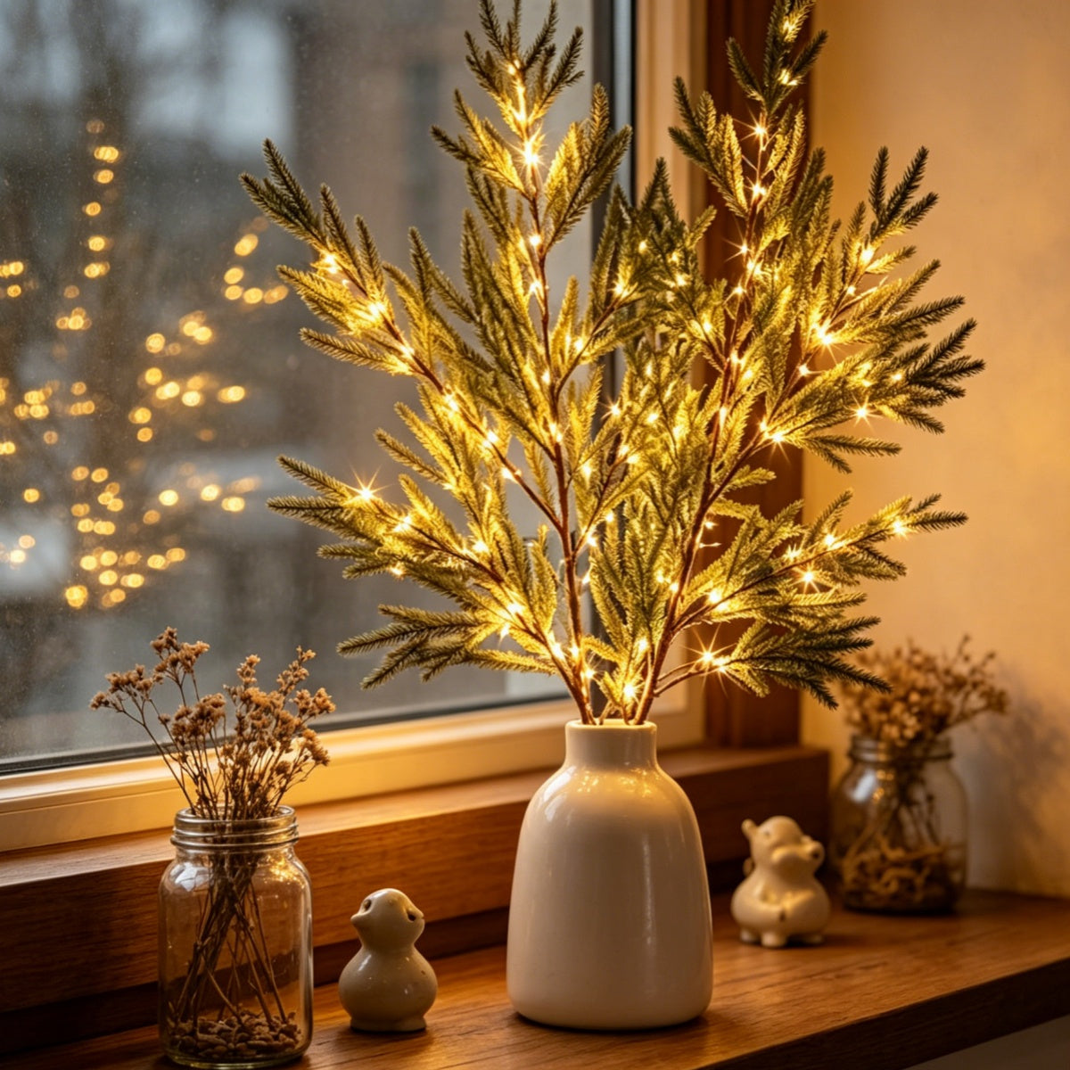 Artificial Lighted  Pine Branches