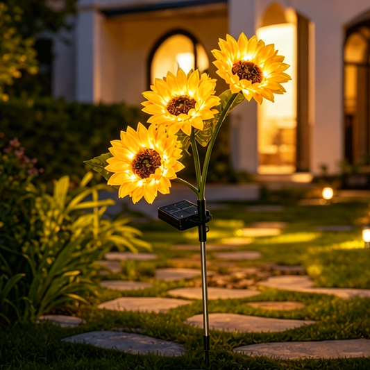 Solar Sunflower Garden Light
