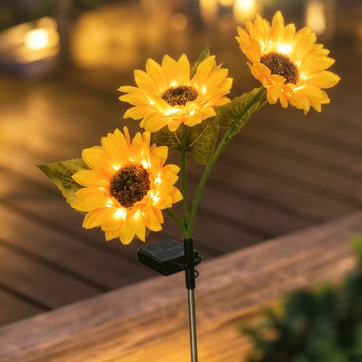 Solar Sunflower Garden Light